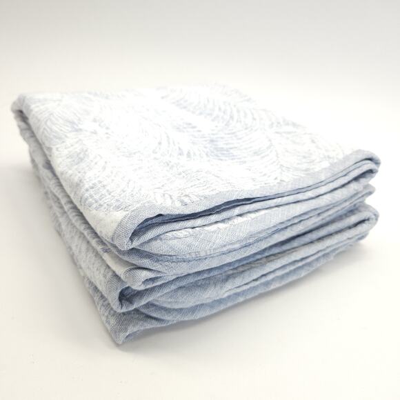 Tommy Bahama Quilted King Pillow Sham Cover Blue Tropical Palm Leaf Coastal NWOT - Picture 2 of 5